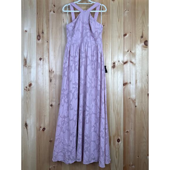 NWT Lulus Love and Beyond Mauve Pink Burnout Floral Maxi Dress Wedding Size XL - Picture 2 of 8